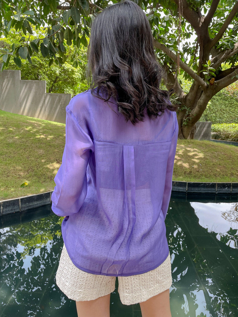 Lavender Organza Shirt - Kapaas